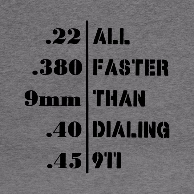 All Faster Than Dialing 911 Funny Guns Gift by AbundanceSeed